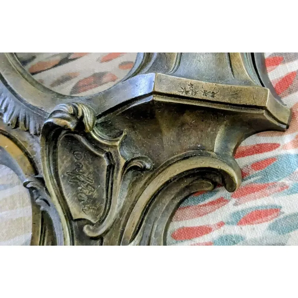 Vintage 19th Century French Rococo Cartel Clock Sign Caffieri Bronze Wall Clock